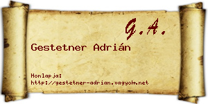 Gestetner Adrián névjegykártya